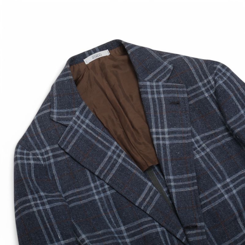 Dark Blue/Blue/Dark Brown Plaid Check Sports Jacket