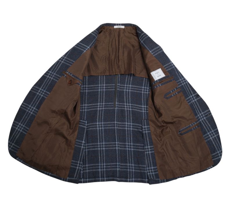Dark Blue/Blue/Dark Brown Plaid Check Sports Jacket