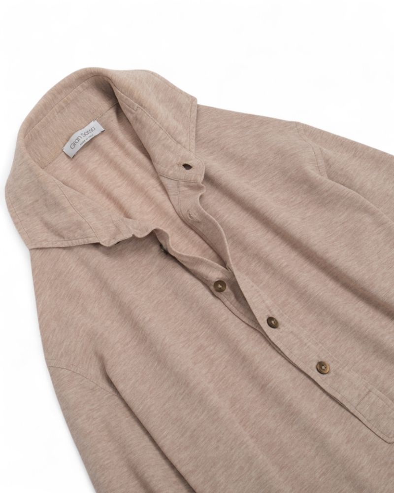 Beige Popover Jersey Shirt