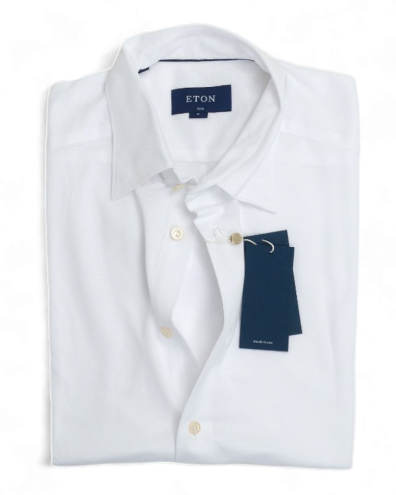 White Pique Button-Under Shirt