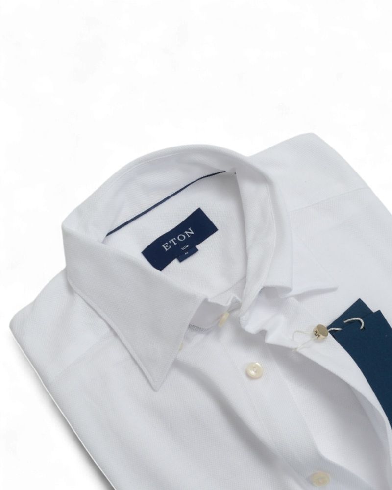 White Pique Button-Under Shirt