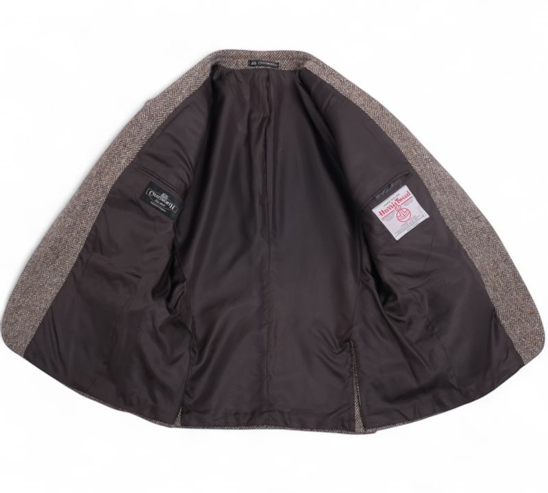 Brown & Beige Herringbone Harris Tweed Sports Jacket