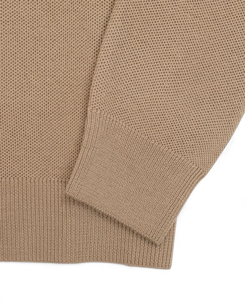 Beige Honeycomb Merino Crewneck