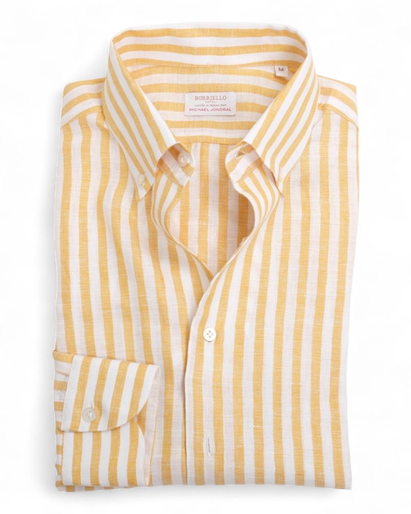Yellow Striped BD. One-piece Collar Shirt