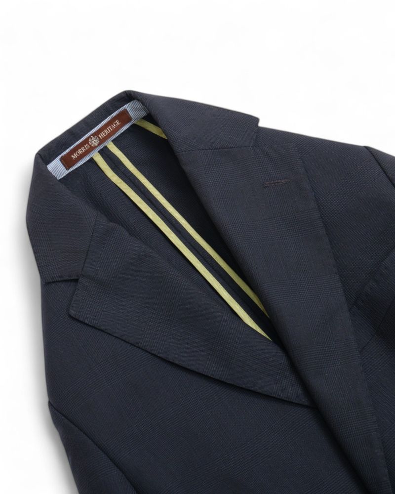 Navy Unlined Glen Check Suit