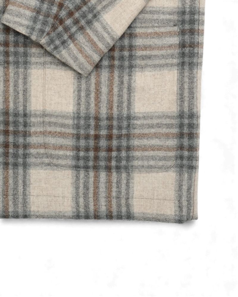 Beige Checked Flannel Hector Shirt Jacket