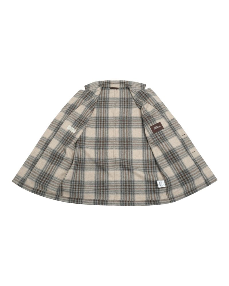 Beige Checked Flannel Hector Shirt Jacket