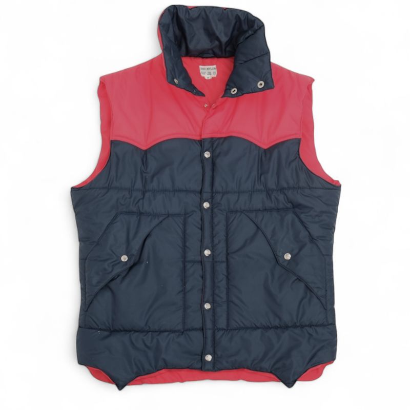 Navy & Red Western Yoke Vest