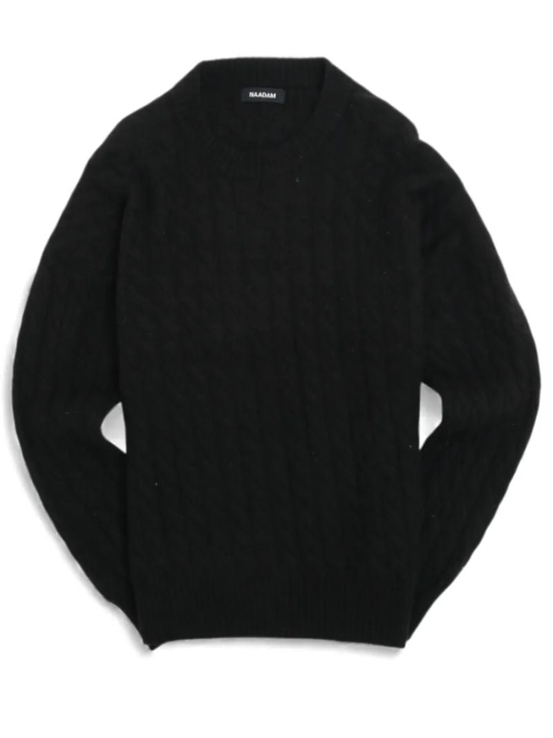 Black Cable Knitted Cashmere Sweater