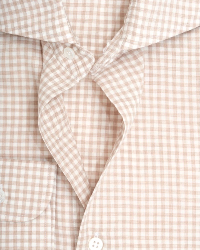Beige/Brown Checked Twill Shirt