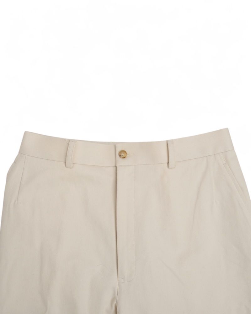Ecru Broken Twill High-Rise Trousers
