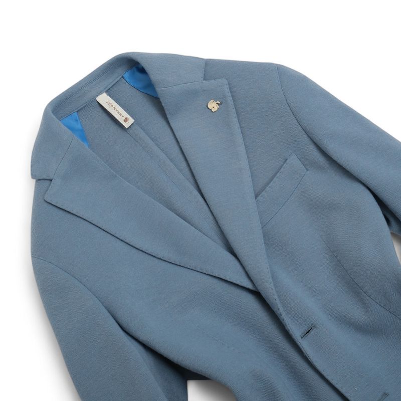 Sky Blue Single Breasted Sports Jacket