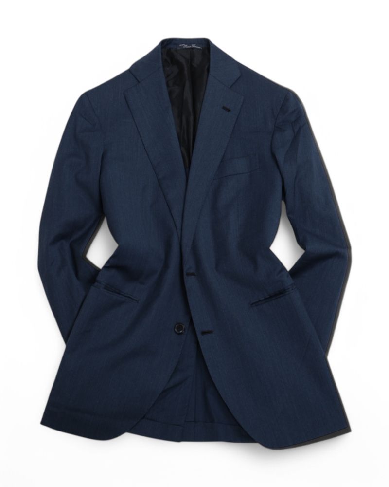 Deep Blue Virgin Wool Sports Jacket