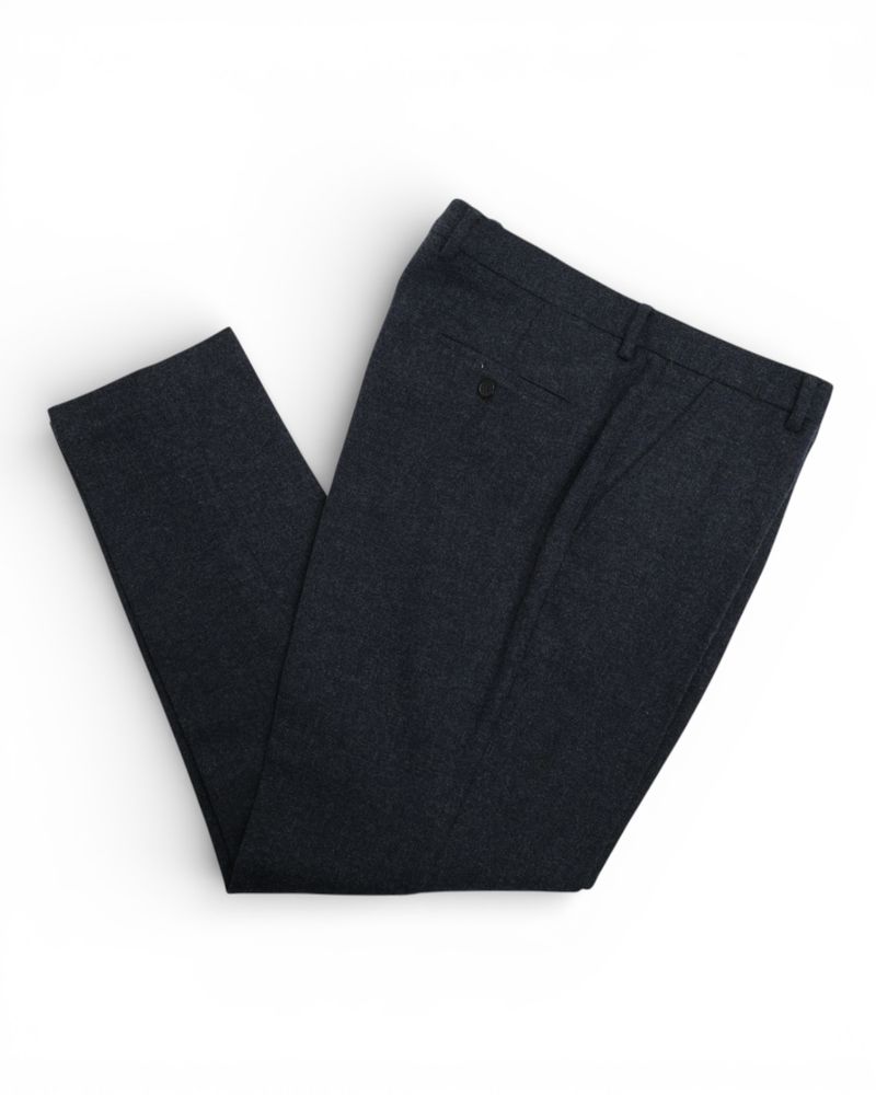 Dark Indigo High-Rise Flannel Trousers