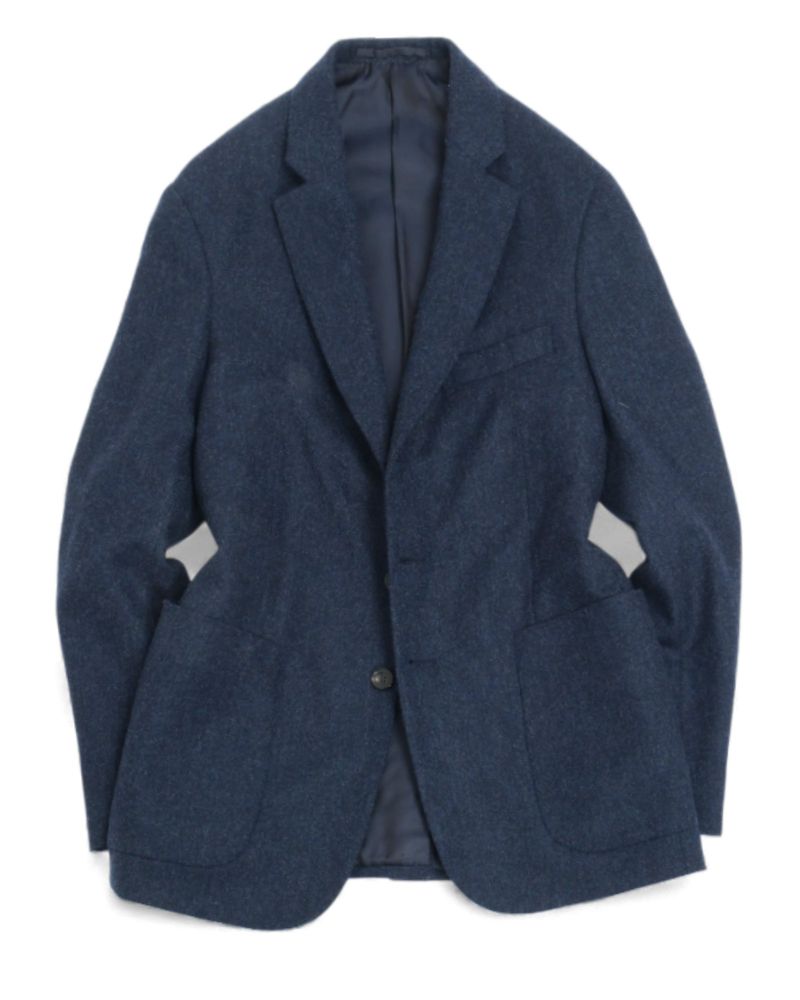 Navy Wool & Cashmere Flannel Sports Jacket