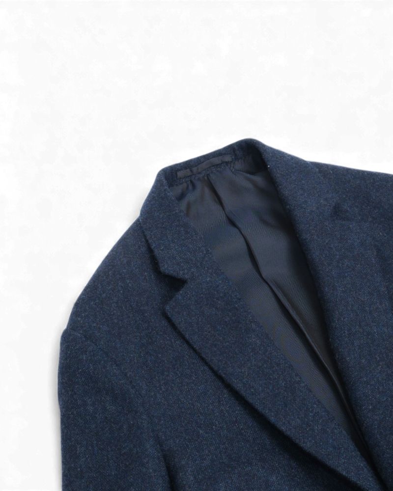 Navy Wool & Cashmere Flannel Sports Jacket