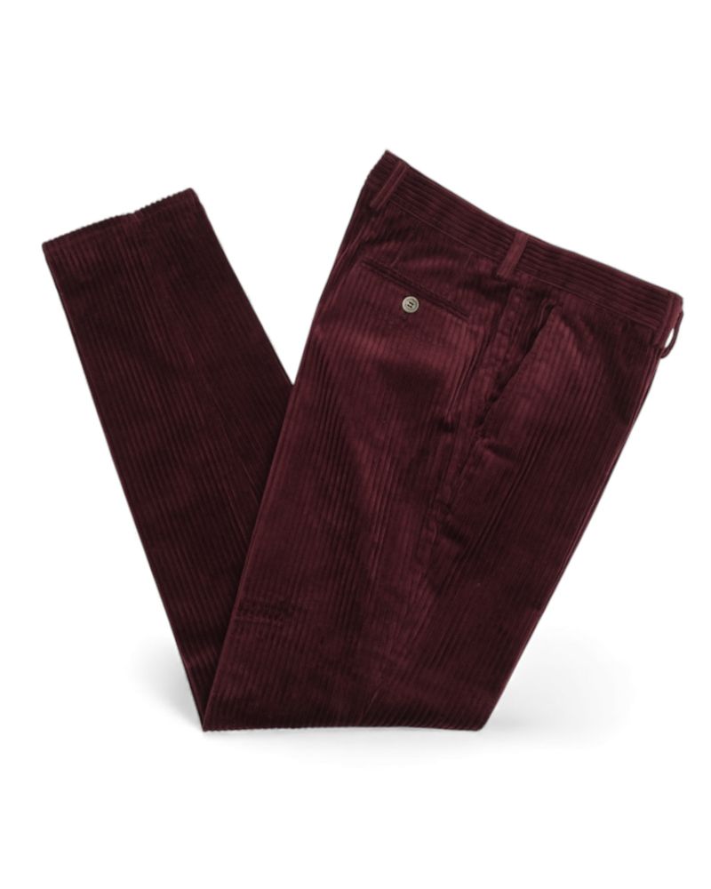 Plum Corduroy Cotton Trousers