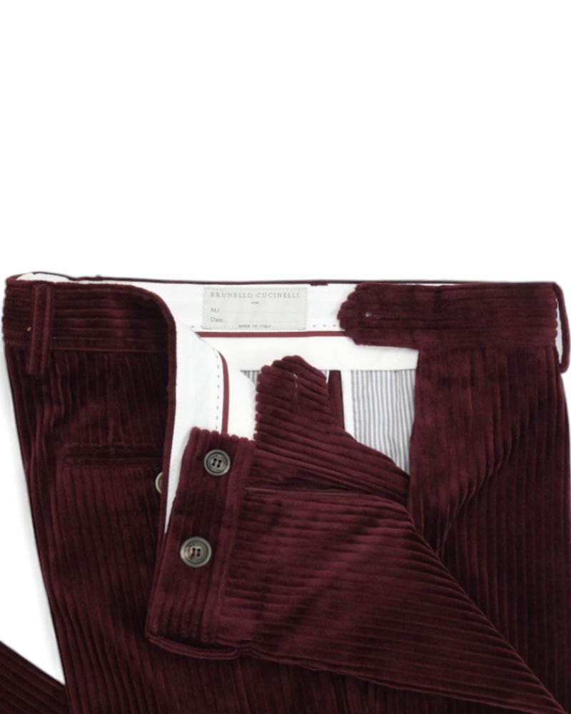 Plum Corduroy Cotton Trousers