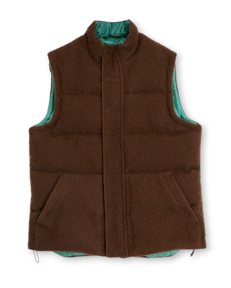 Brown Down Casentino Wool Vest