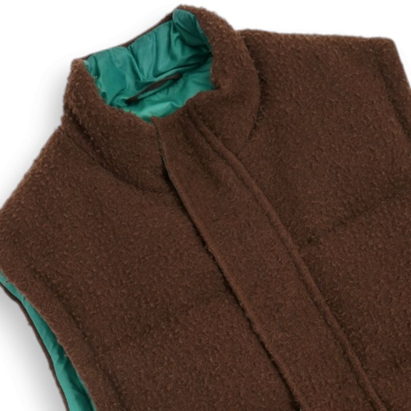 Brown Down Casentino Wool Vest