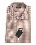Brown/White Checked Twill Shirt