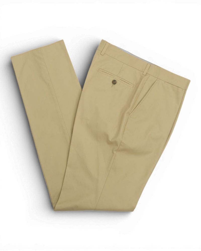 Light Khaki Cotton Twill Trousers