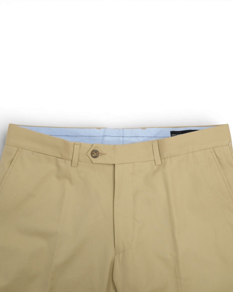 Light Khaki Cotton Twill Trousers