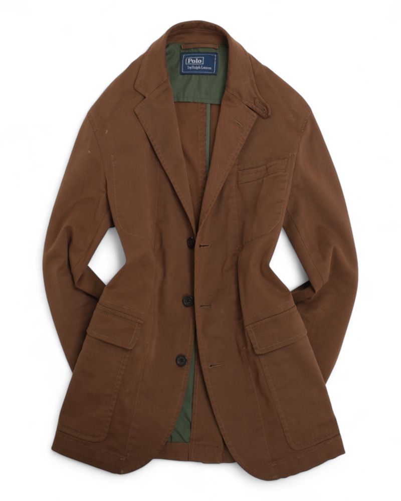 Saddle Brown Cotton Twill Sports Jacket