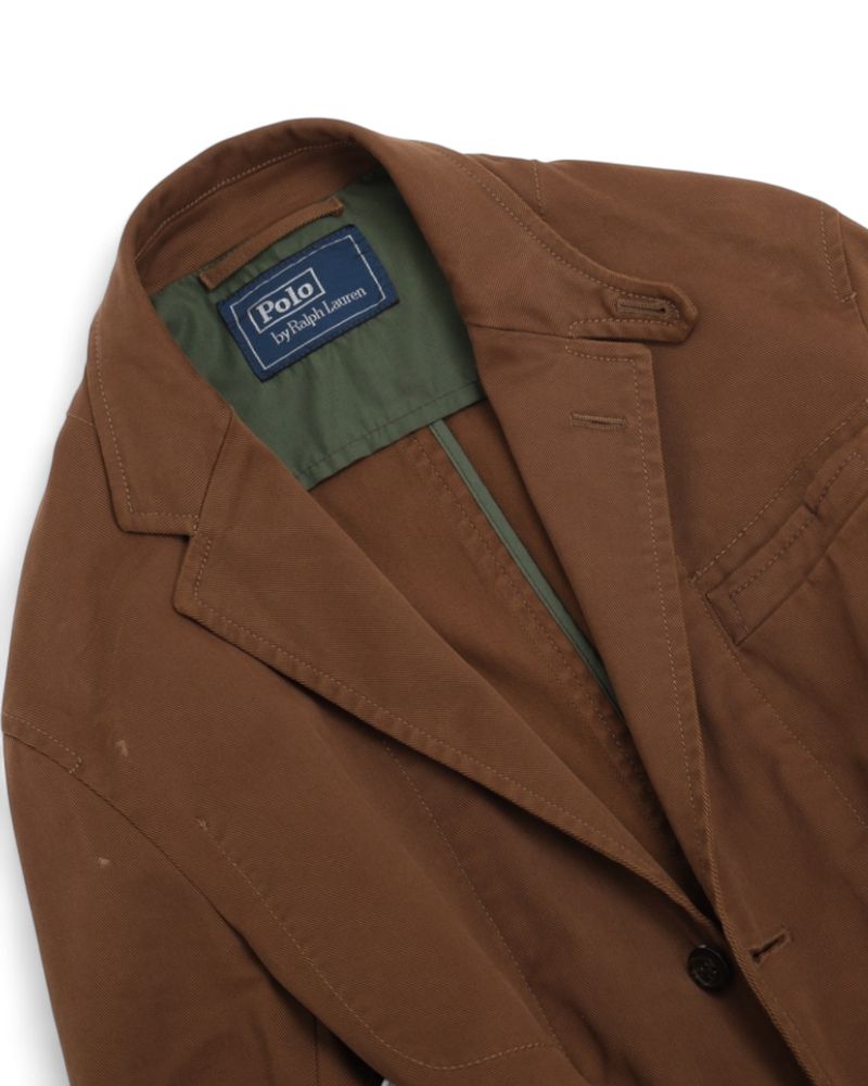 Saddle Brown Cotton Twill Sports Jacket