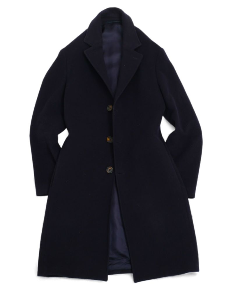 Navy Wool/Cashmere Blend Coat