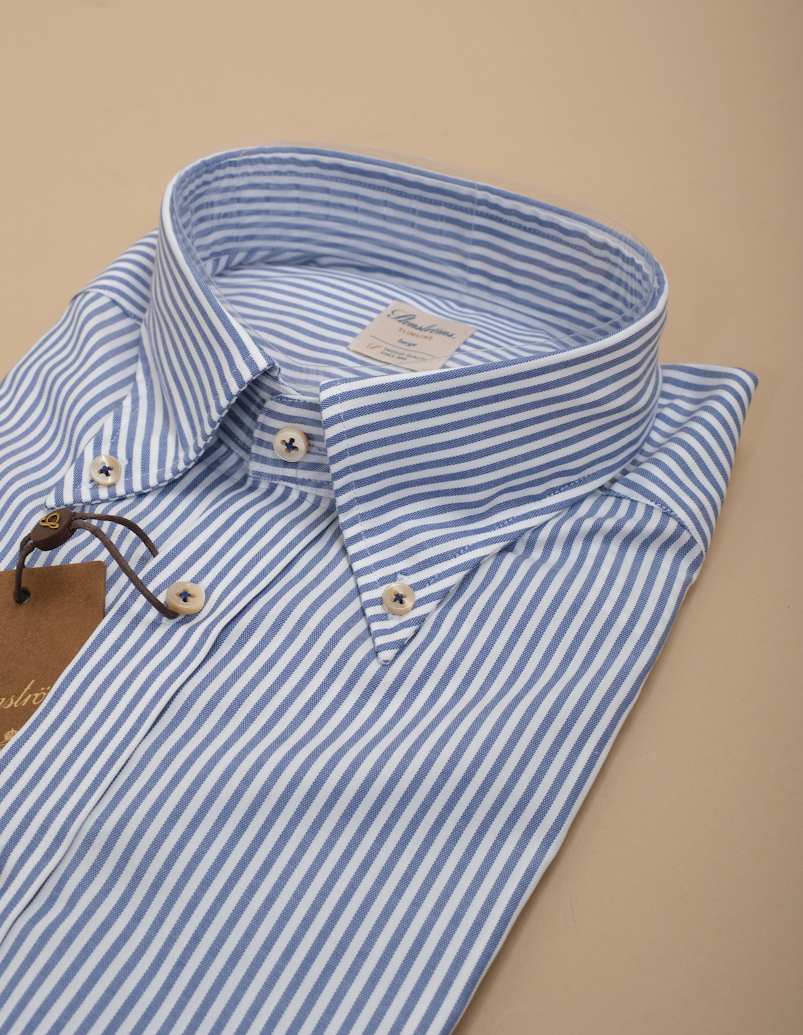 Blue/white Striped Cotton BD. Shirt
