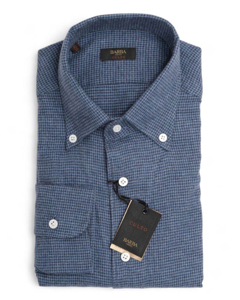 Blue BD Houndstooth Flannel Shirt