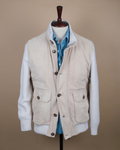 Stone Beige Panel Flight Jacket by Barba Napoli
