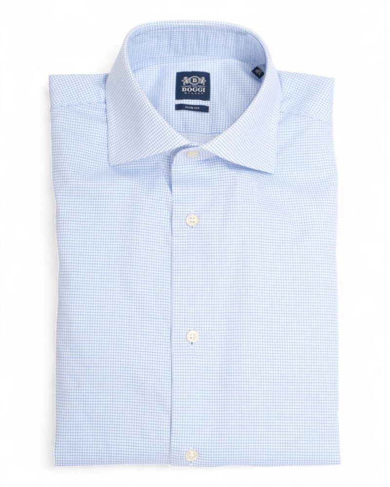 White/Blue Checked Shirt