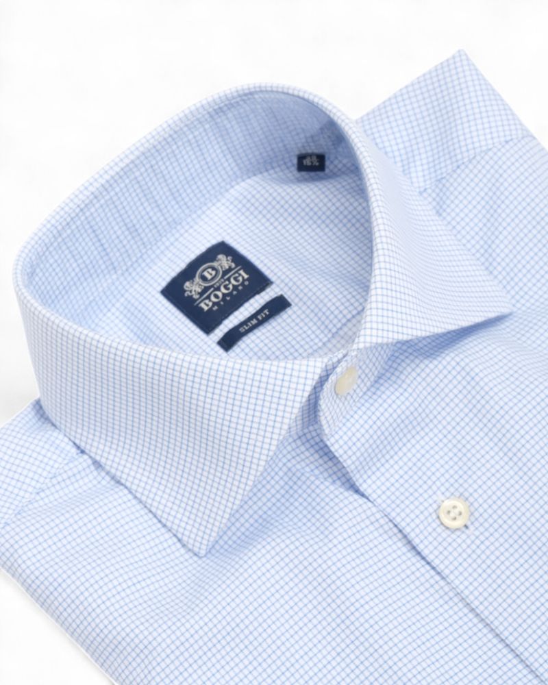 White/Blue Checked Shirt