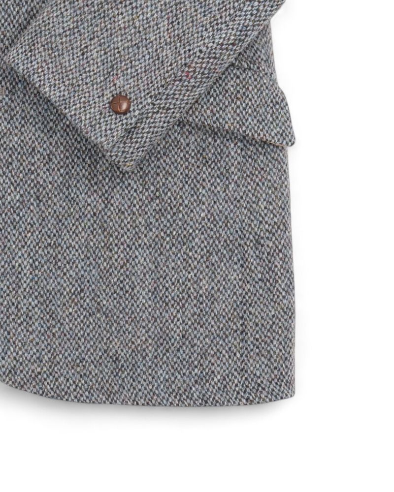Grey Donegal Plaid Twill Tweed Sports Jacket