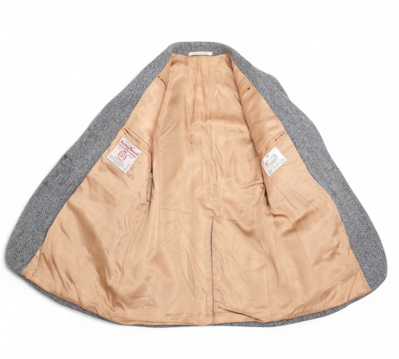 Grey Donegal Plaid Twill Tweed Sports Jacket