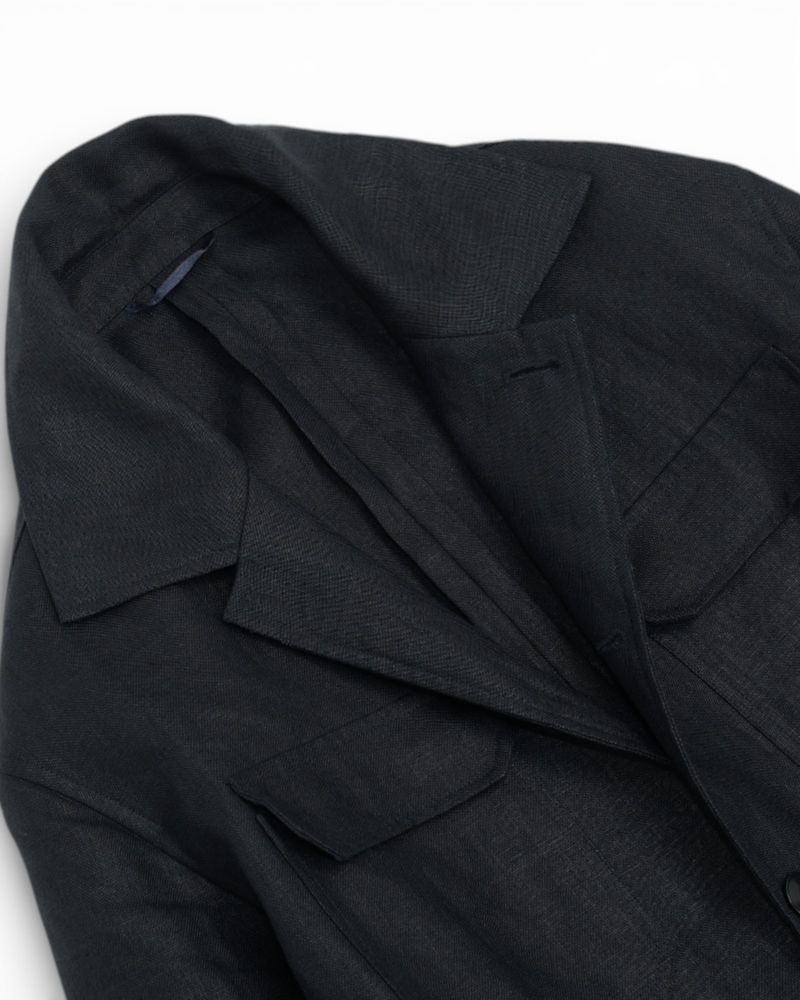 Black Dugdale Bros & Co Linen Overshirt