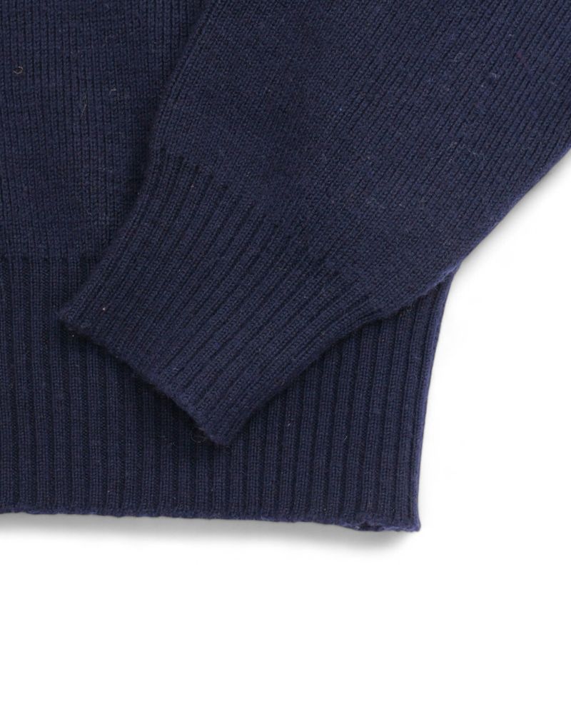 Navy Deep V-Neck Jumper