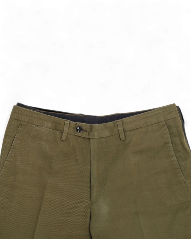 Olive Cotton Twill Trousers