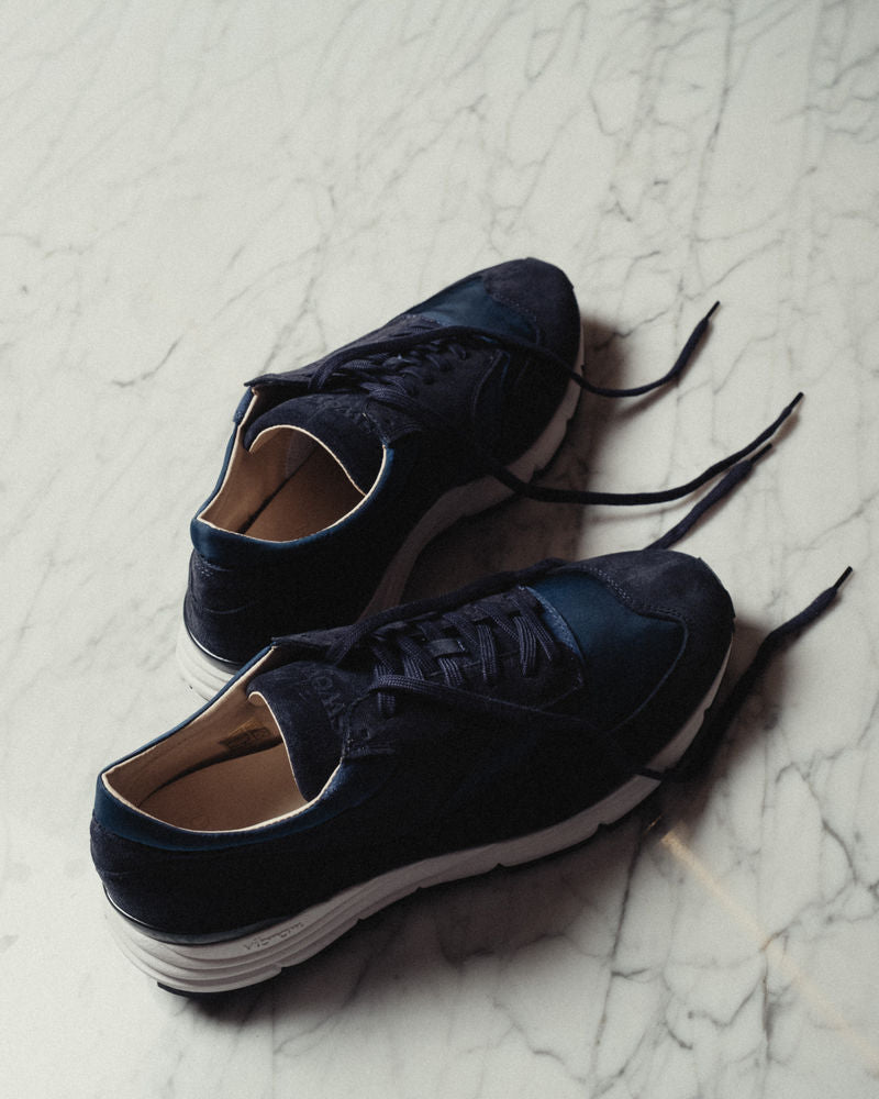 Navy Suede Way Running Sneakers