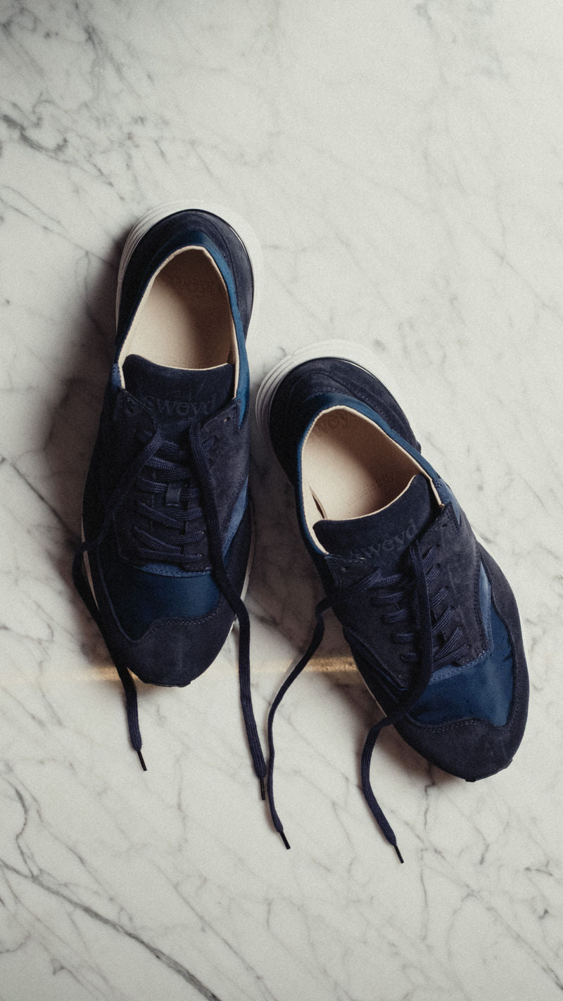 Navy Suede Way Running Sneakers