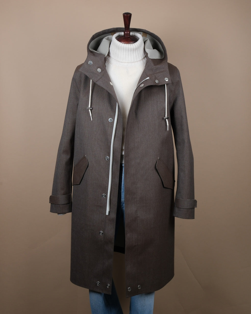 Taupe Bonded Cotton Rain Coat  by Mackintosh x Cad & The Dandy