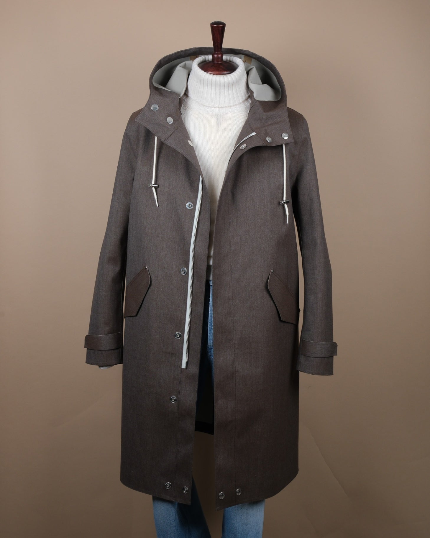 Taupe Bonded Cotton Rain Coat  by Mackintosh x Cad & The Dandy