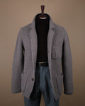 Taupe Grey Chunky Ribbed Cardigan Blazer