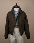 Tobacco/Moss Virgin Wool Tweed Flight Jacket