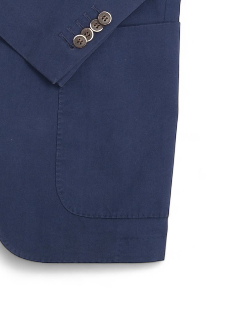 Navy Unlined Cotton & Silk Suit