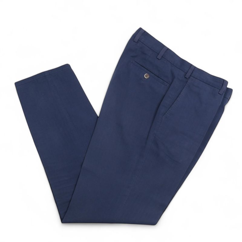 Navy Unlined Cotton & Silk Suit