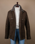 Tuscan Brown Suede Combed Shearling Jacket