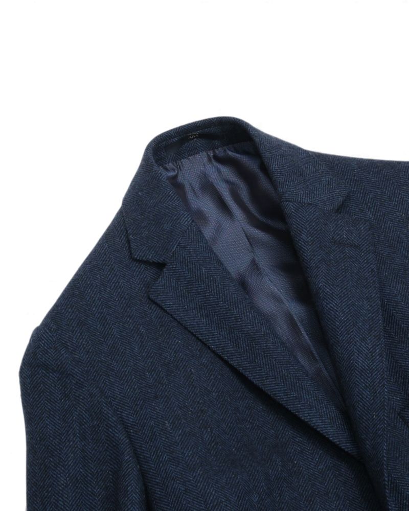 Navy  & Dark Blue Herringbone Sports Jacket